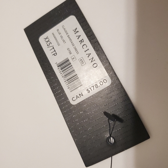 Marciano Guess Blue off-the-Shoulder Bandage Bodycon Dress - Size XXS, 00 - Picture 12 of 12